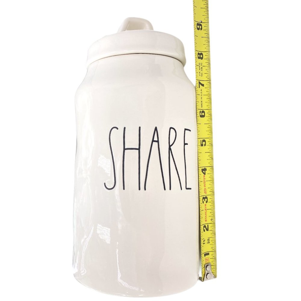 Rae Dunn SHARE CREAM & BLACK Ceramic Tall Share Canister LL NEW NO BOX - Picture 9 of 9